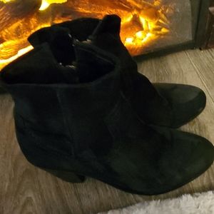 Black suede ankle boots